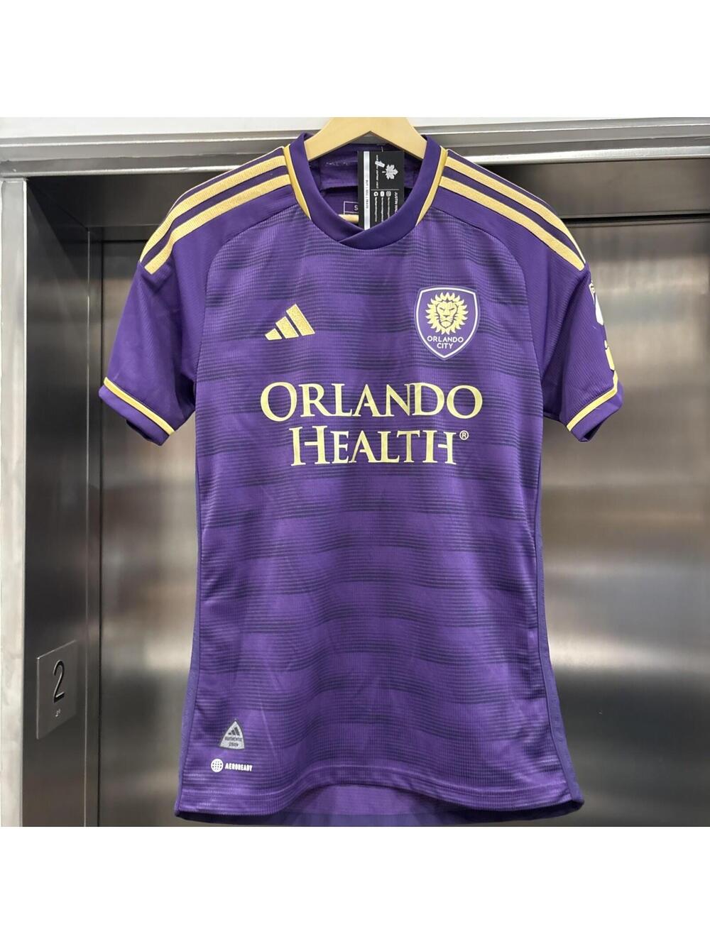 Purple & Gold Orlando City Soccer Jersey Adidas sz S